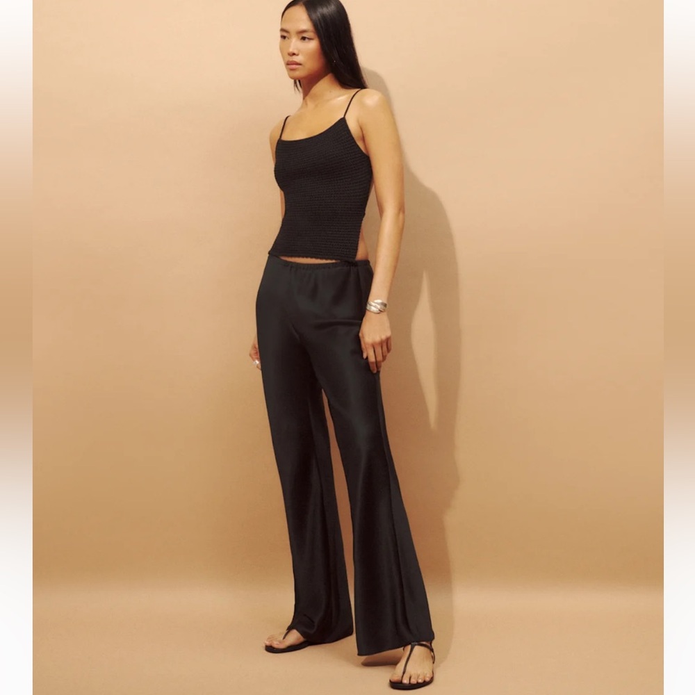 Reformation Gale Satin Mid Rise Bias Pant